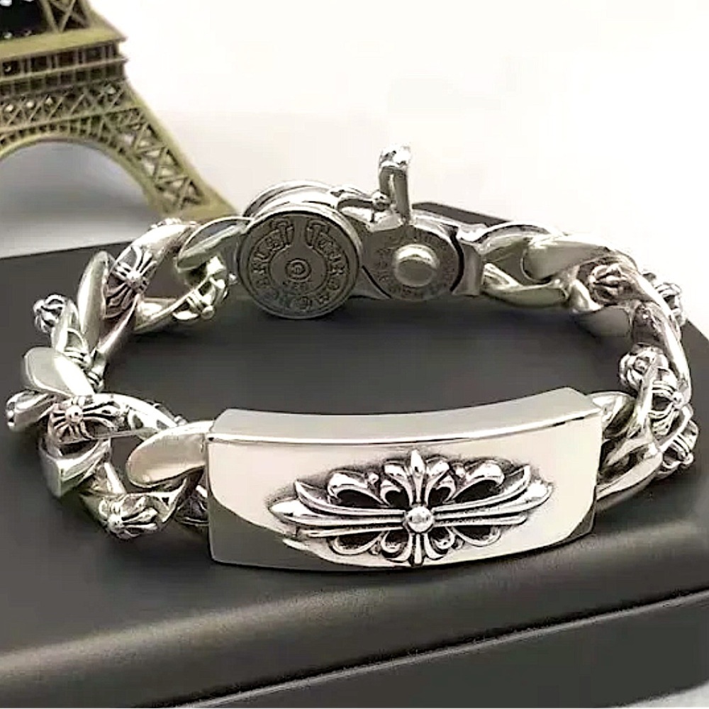 Stainless Steel Vintage Style Cross Unisex Bracelet Chain Link